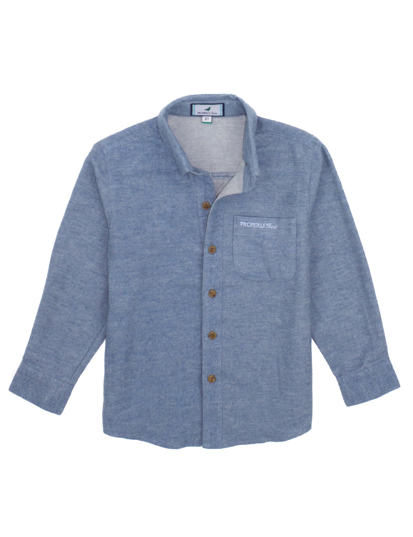 Properly Tied LS Washed Blue Shirt