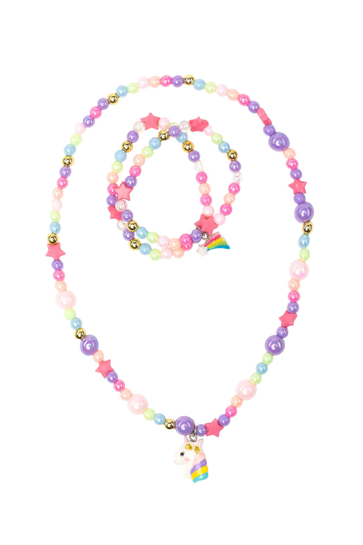 Great Pretenders Cheerful Starry Unicorn Necklace/Bracelet Set