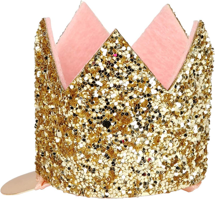 Meri Meri Mini Gold Glitter Crown Hair Clip