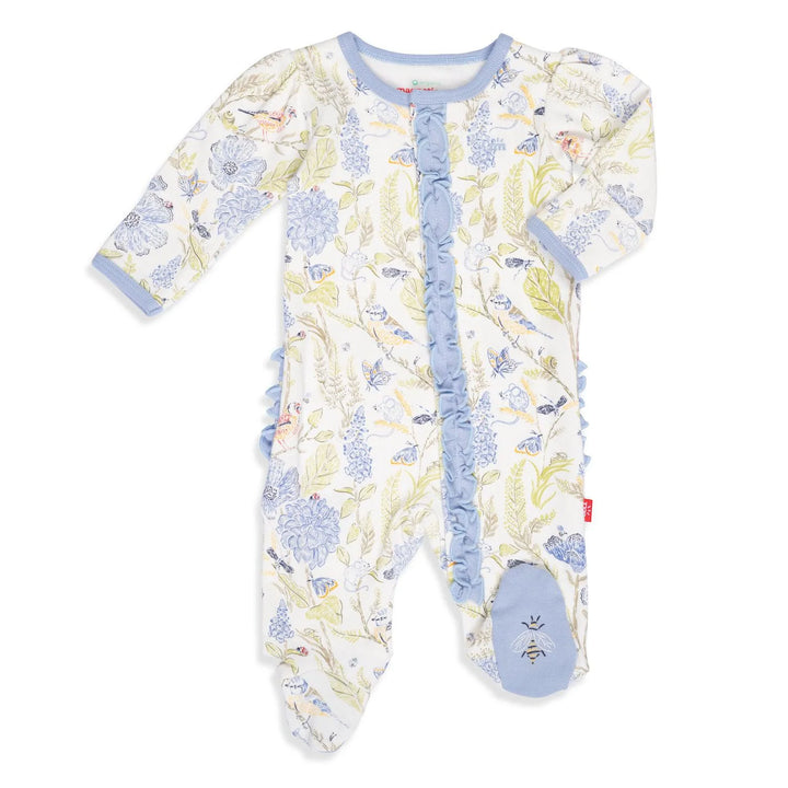 Magnetic Me Blue Blossom Organic Cotton Footie